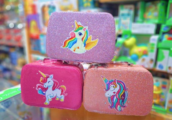 کیف لوازم آرایشی طرح یونیکورن رنگ صورتی مدل Beauty Make-up B160 _کیف و کوله پشتی