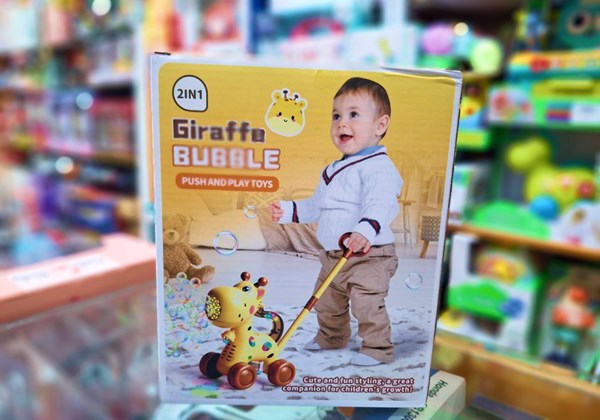اسباب بازی چرخ دستی حباب‌ ساز طرح زرافه مدل Bubble Machine 8521_اسباب بازی نوزادی
