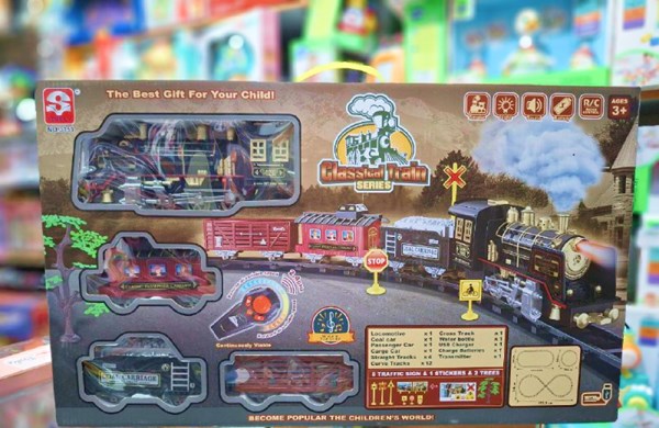 قطار اسباب بازی کنترلی شارژی موزیکال دودزا به همراه ریل_ماشین اسباب بازی