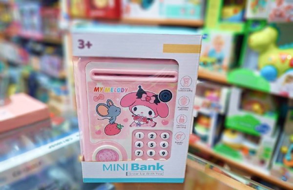 گاوصندوق اثر انگشتی رمز دار باتری خور طرح ملودی مدل MINI BANK 313_ اسباب بازی مشاغل