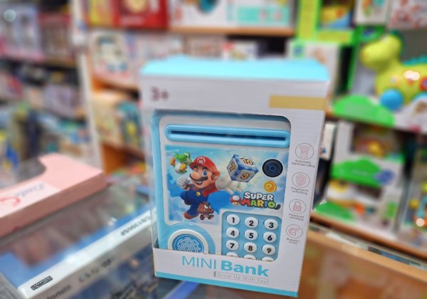 گاوصندوق اثر انگشتی رمز دار باتری خور طرح سوپر ماریو مدل MINI BANK 313_اسباب بازی مشاغل