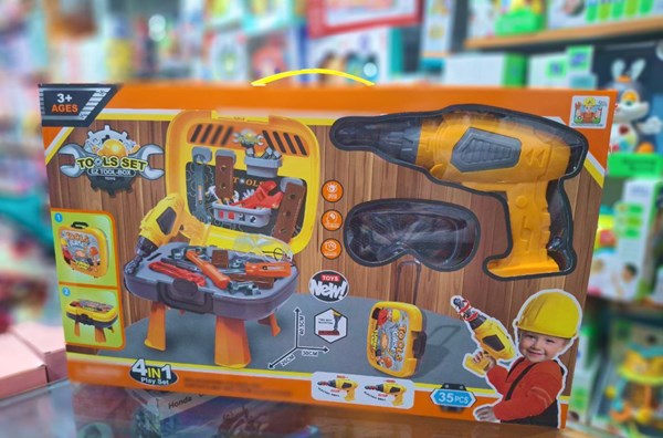 ست جعبه ابزار کارگاهی 4 در 1 کیفی کودک Tools Case 4 in 1_اسباب بازی مشاغل
