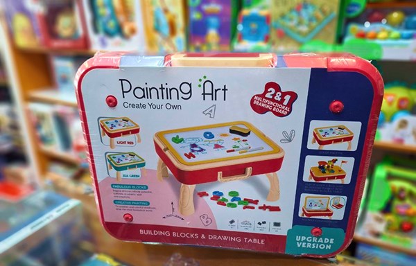 میز دو کاره خلاقیت لگو بازی و وایت برد 58 قطعه_اتاق کودک