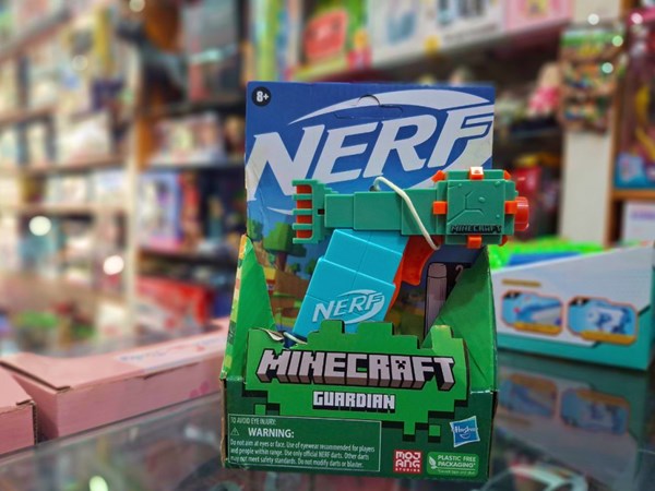 تفنگ اسباب بازی نرف Nerf با تیر اسفنجی مدل ماینکرافت Minecraft رنگ آبی_تفنگ اسباب بازی