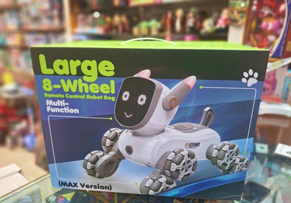 ربات اسباب بازی سگ کنترلی هوشمند با هشت‌ چرخ و چرخش 360 درجه_ربات اسباب بازی