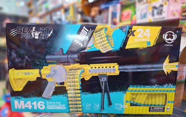 تفنگ اسباب بازی رگباری شارژی تیر اسفنجی همراه با دوربین_تفنگ اسباب بازی