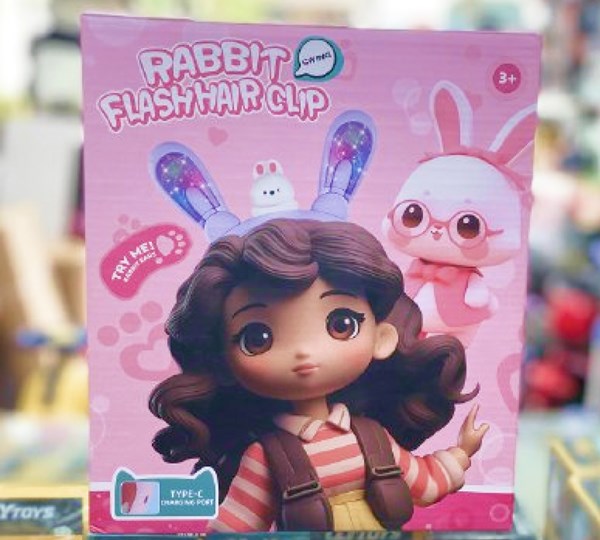 تل سر خرگوشی شارژی موزیکال چراغدار با گوش‌ های متحرک مدل 85039_کیف و اکسسوری