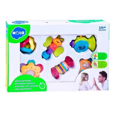 جغجغه دندانگیر رنگارنگ 6 عددی هولی تویز Hola Toys مدل 939A_اسباب بازی نوزادی