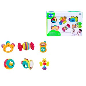 جغجغه دندانگیر رنگارنگ 6 عددی هولی تویز Hola Toys مدل 939A_اسباب بازی نوزادی