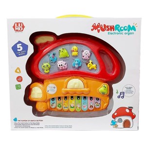 ارگ آموزشی موزیکال طرح قارچ با آموزش صدای حیوانات Mushroom Piano Toy_اسباب بازی نوزادی