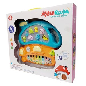 ارگ آموزشی موزیکال طرح قارچ با آموزش صدای حیوانات Mushroom Piano Toy_اسباب بازی نوزادی