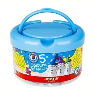 خمیر بازی 5 رنگ سطلی با ابزار آریا ARYA _اسباب بازی علمی