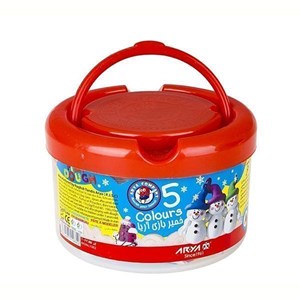 خمیر بازی 5 رنگ سطلی با ابزار آریا ARYA _اسباب بازی علمی