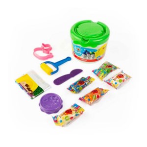 خمیر بازی 5 رنگ سطلی با ابزار آریا ARYA _اسباب بازی علمی