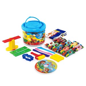 خمیر بازی ۱۰ رنگ سطلی با ابزار آریا ARYA _اسباب بازی علمی