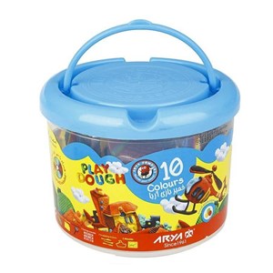 خمیر بازی ۱۰ رنگ سطلی با ابزار آریا ARYA _اسباب بازی علمی