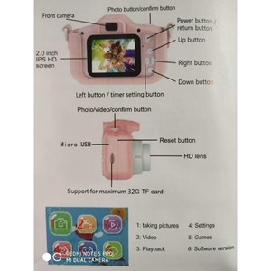 دوربین عکاسی و فیلمبرداری دیجیتال کودک ۱2 مگاپیکسل صورتی مدل AX6065 Kids Camera Digital_دیجیتال و هوشمند