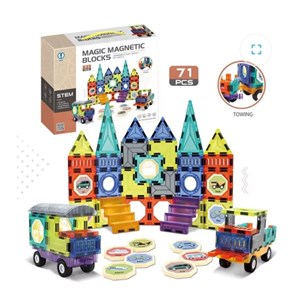 اسباب بازی ساختنی تایل مگنتی 71 قطعه Magic Magnetic Blocks_لگو