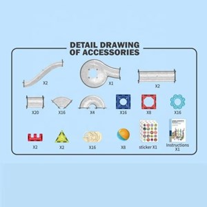 اسباب بازی ساختنی تایل مگنتی 113 قطعه مدل Magic Magnetic Blocks_لگو