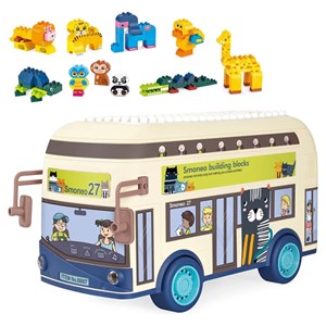 لگو دوپلو اسمونو 136 قطعه مدل اتوبوس حیوانات smoneo رنگ کرم_لگو