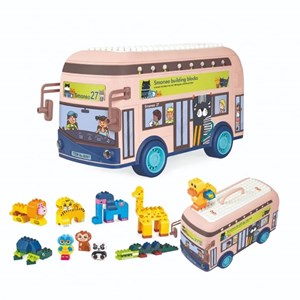لگو دوپلو اسمونو 136 قطعه مدل اتوبوس حیوانات smoneo رنگ صورتی _لگو