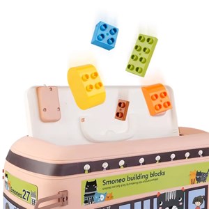 لگو دوپلو اسمونو 136 قطعه مدل اتوبوس حیوانات smoneo رنگ صورتی _لگو