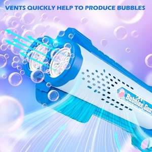 تفنگ اسباب بازی حباب ساز دولول مخزن دار آبی Electric Bubble Maker Toy with LED Lights_تفنگ اسباب بازی