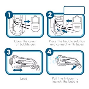 تفنگ اسباب بازی حباب ساز دولول مخزن دار آبی Electric Bubble Maker Toy with LED Lights_تفنگ اسباب بازی