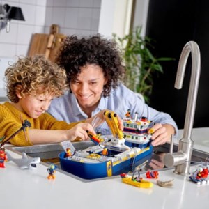 لگو سیتی کشتی اکتشاف در اقیانوس 745 قطعه مدل Ocean Exploration Ship 66113 _لگو