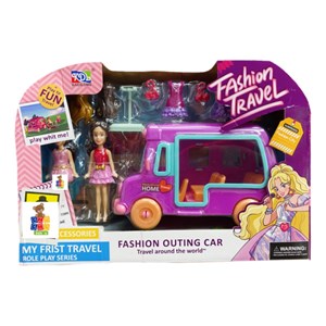 اسباب بازی ست باربی همراه با اتوبوس و چند دست لباس مدل Fashion travel_ عروسک