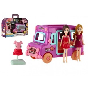 اسباب بازی ست باربی همراه با اتوبوس و چند دست لباس مدل Fashion travel_ عروسک