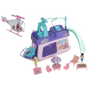 کشتی مسافرتی سرسره دار باربی همراه با هلیکوپتر _عروسک