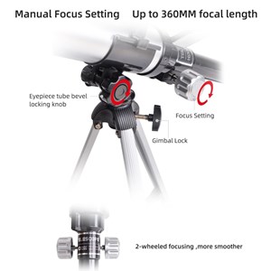 تلسکوپ نجومی با بزرگ نمایی 60X مدل Astronomical Telescope C2158_اسباب بازی علمی