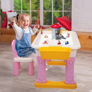 میز و صندلی لگو بازی همراه با 84 قطعه لگو ( میز چند کاره همراه با صندلی ) مدل Block Tables lxA907_لگو