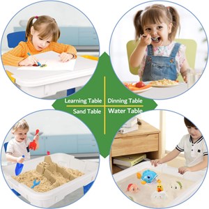 میز و صندلی لگو بازی همراه با 84 قطعه لگو ( میز چند کاره همراه با صندلی ) مدل Block Tables lxA907_لگو