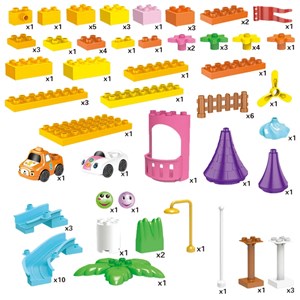 میز و صندلی لگو بازی همراه با 84 قطعه لگو ( میز چند کاره همراه با صندلی ) مدل Block Tables lxA907_لگو