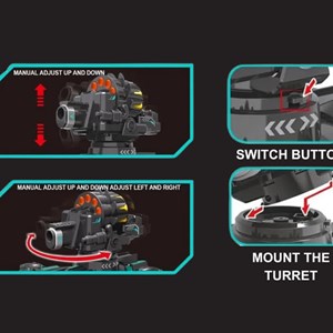 ماشین کنترلی شارژی تانک مولتی دریفت تیر اسفنجی دو ریموت دار Stunt Car Remote Control _ماشین کنترلی