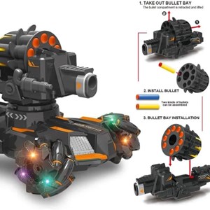 ماشین کنترلی شارژی تانک مولتی دریفت تیر اسفنجی دو ریموت دار Stunt Car Remote Control _ماشین کنترلی