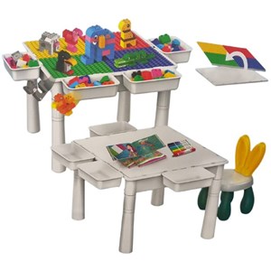 میز و صندلی لگو بازی همراه با 104 قطعه لگو ( میز چند کاره همراه با صندلی ) مدل Block Tables _اتاق کودک