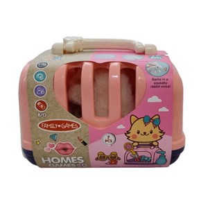 اسباب بازی سگ خانگی به همراه قفس و وسایل آرایشی مجموعه 7 عددی _عروسک رباتیک