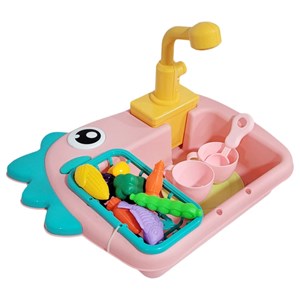 اسباب بازی سینک ظرفشویی مدل دایناسور همراه با وسایل _اسباب بازی لوازم خانگی
