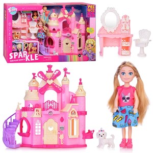 ست خانه عروسک باربی همراه با وسایل PRINCESS_اسباب بازی لوازم خانگی