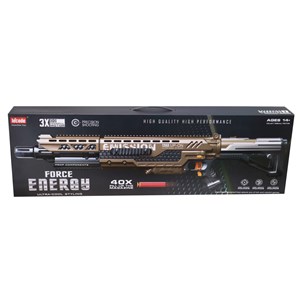 تفنگ اسباب بازی شارژی رگباری تیر فومی 6 موتوره به همراه چراغ و لیزر _تفنگ اسباب بازی