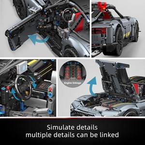 لگو تکنیک ماشین مسابقه ای 2872 قطعه با مقیاس 1:8 مدل Mould King 13123 Technik Sports Car Model_لگو