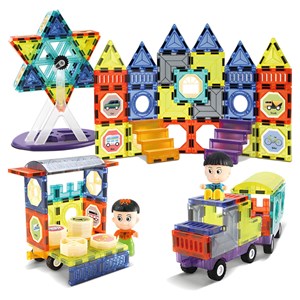اسباب بازی ساختنی تایل مگنتی 100 قطعه مدل Magic Magna Tiles_لگو
