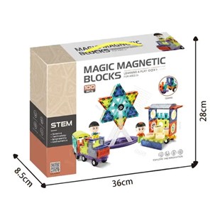 اسباب بازی ساختنی تایل مگنتی 100 قطعه مدل Magic Magna Tiles_لگو
