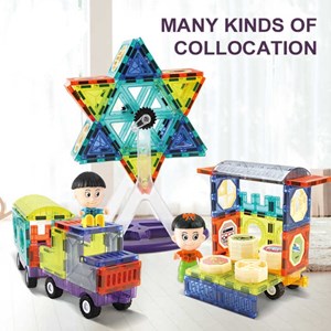 اسباب بازی ساختنی تایل مگنتی 100 قطعه مدل Magic Magna Tiles_لگو