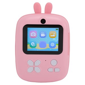 دوربین عکاسی و فیلمبرداری دیجیتال کودک با چاپ فوری حرارتی طرح خرگوش صورتی_اسباب بازی دیجیتال و هوشمند
