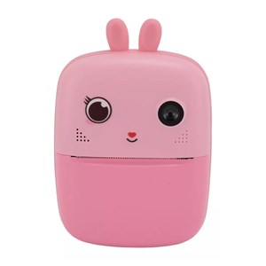 دوربین عکاسی و فیلمبرداری دیجیتال کودک با چاپ فوری حرارتی طرح خرگوش صورتی_اسباب بازی دیجیتال و هوشمند