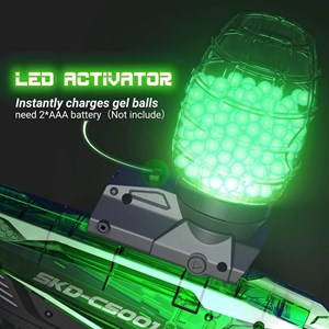 تفنگ اسباب بازی شارژی رگباری تیر ژله ای و شبرنگ مدل SKD CS001S_تفنگ اسباب بازی